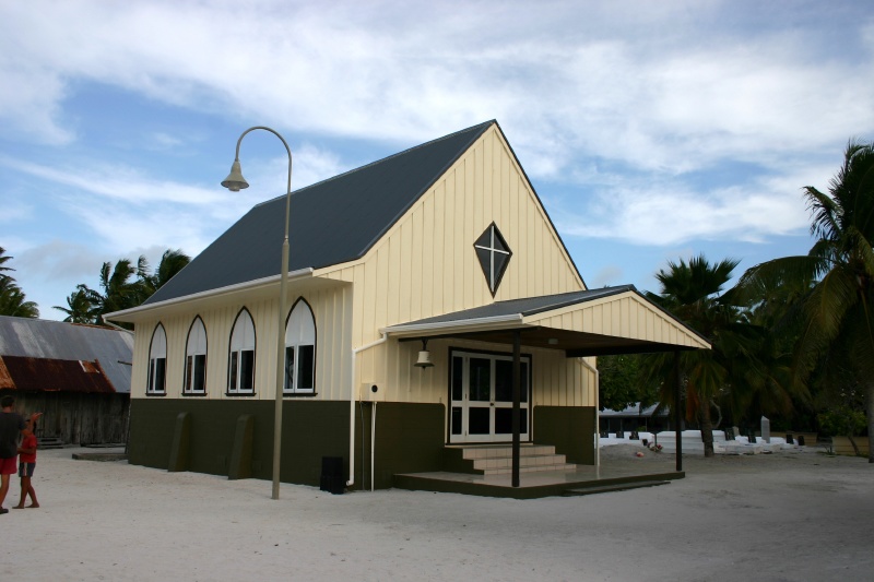 The local church with William Marsters original home in the background.